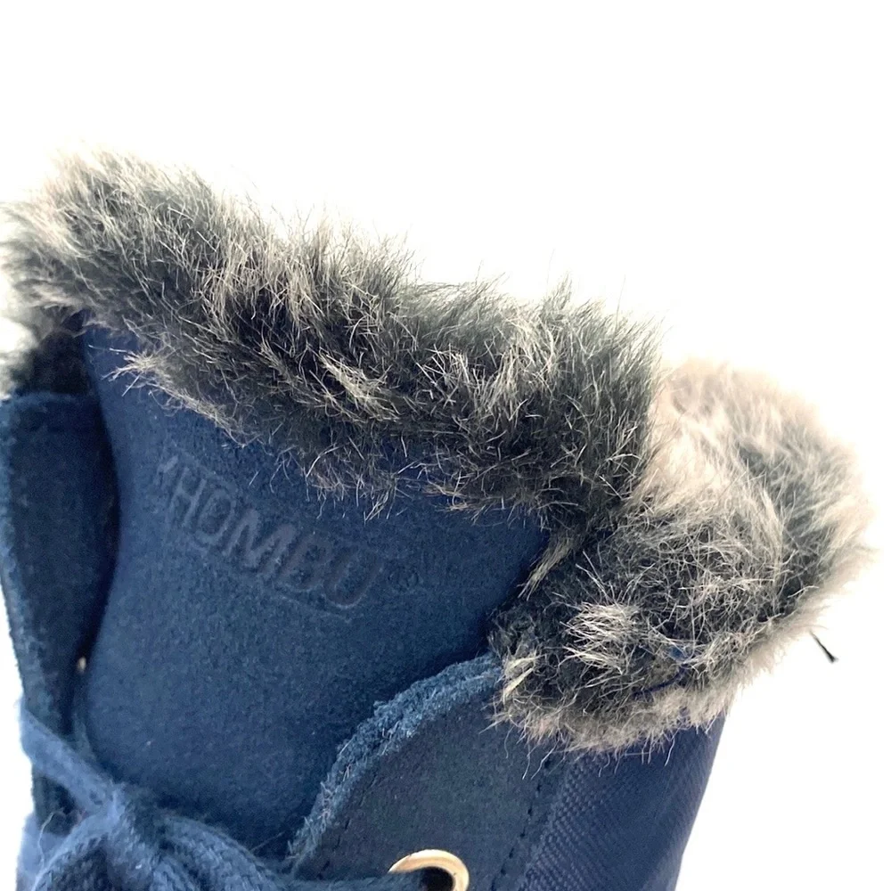 Khombu Women's Boston Bean Navy Blue Quilted Apres Winter/Snow Boots